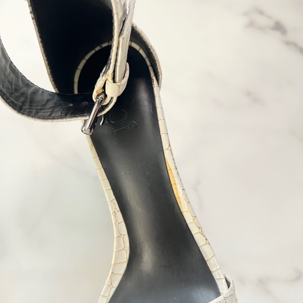 Tibi Italian White Leather Animal Print Open Toe Platform Pumps Size 37 (US 7) - Picture 4 of 7